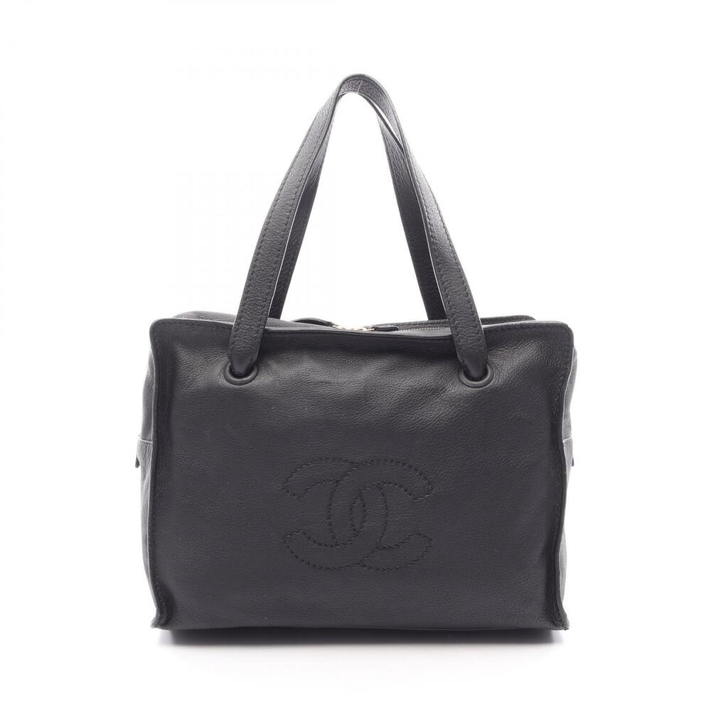 Chanel Coco Mark Tote Bag Leather Black